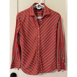 Women’s Jones New York striped button down long sleeve shirt